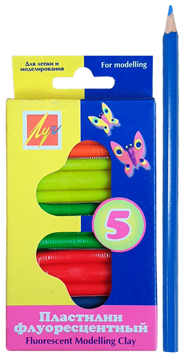 Пластилин Луч флуоресцентный 5 цветов 12С 764-08 Пластилин Луч флуоресцентный 5 цветов 12С 764-08