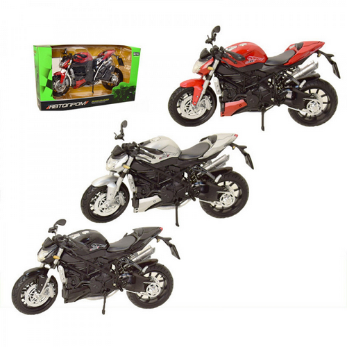 Модель Автопром Мотоцикл металлический инерционный 17см  7749, 7750, 7751 фото 3