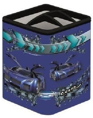 Стакан для ручек Zibi 3 ячейки, металлический, синий ZB.3103-02