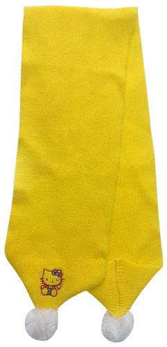 Шарф вязаный желтый с бубенчиками 13371