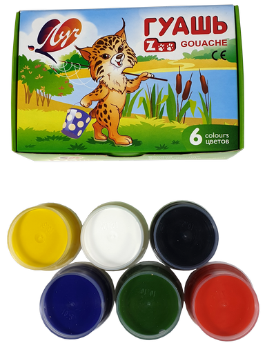 Гуашь набор Луч - Зоо Мини  6 цветов 15мл фото 2