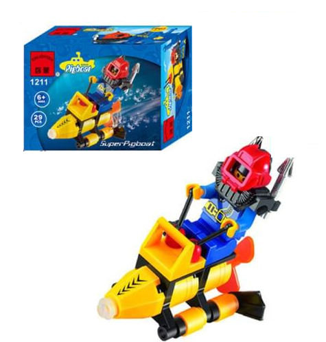 Игрушка Конструктор Brick Pigboat Подводный скутер 29 деталей 1211 Игрушка Конструктор Brick Pigboat Подводный скутер 29 деталей 1211