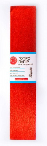 Бумага гофрированная 1 Вересня металлизированная красная 20 % 50 г (50 х 200 см) 703004