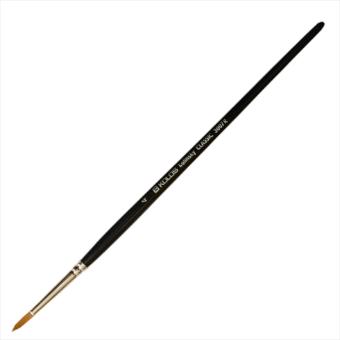 Кисть колонок круглая № 4 Kolos Classic, черная ручка 17 см 3007R Кисть колонок круглая № 4 Kolos Classic, черная ручка 17 см 3007R