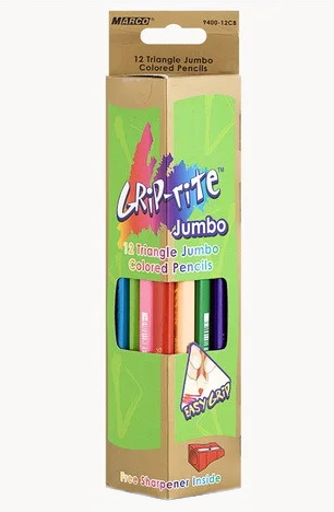 Карандаши цветные Marco Grip-Rite Jumbo 12 цветов 9400-12CB