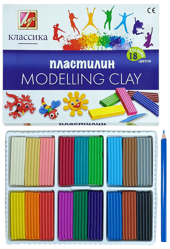 Пластилин Луч "Классика" 18 цветов 360 гр 20С 1330-08 фото 2