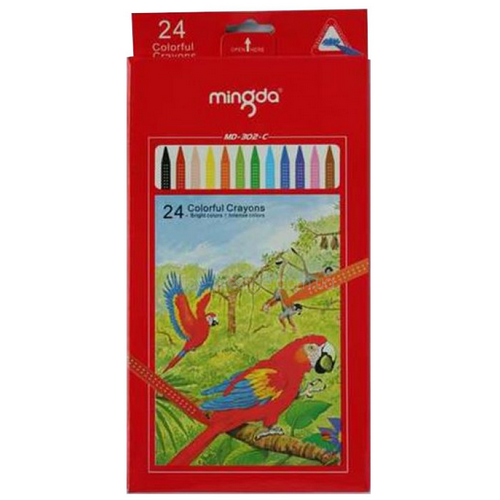 Карандаши восковые Mingda 24 цвета треугольные *3029 Карандаши восковые Mingda 24 цвета треугольные *3029