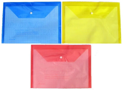 Папка на кнопке А4 цветная Мy clear 220351  1/12