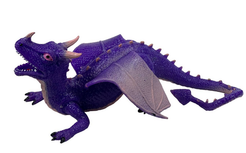 Игрушка Силиконовая тянучка Дракон большой Фиолетовый 22см  14604