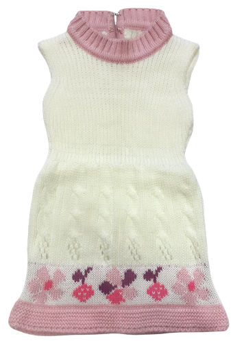 Набор кофта + платье для девочки, вязаные на змейке, розовые с белым р. 1-3 13195 фото 2 Набор кофта + платье для девочки, вязаные на змейке, розовые с белым р. 1-3 13195 фото 2