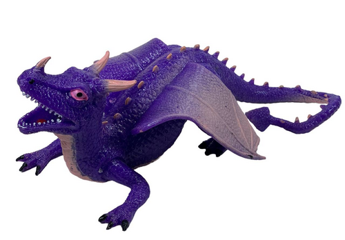 Игрушка Силиконовая тянучка Дракон большой Фиолетовый 22см  14604 фото 2