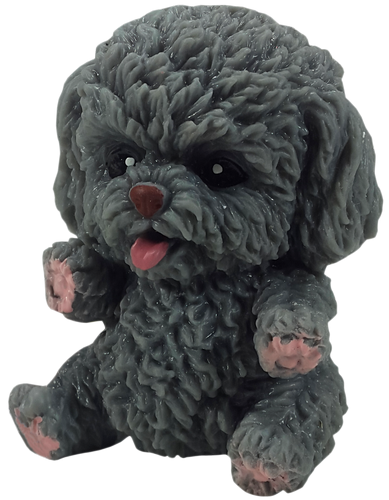 Игрушка силиконовая антистресс сидящая собачка большая серая 7 см  04364