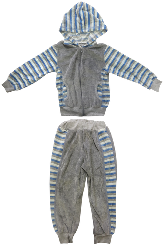 Костюм спортивный для мальчика, велюр серо-голубой.с капюшоном, на змейке р.56(28) 12657