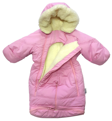 Комбинезон для девочки, на натуральном меху, розовый однотонный, р.74 Flavien 12879