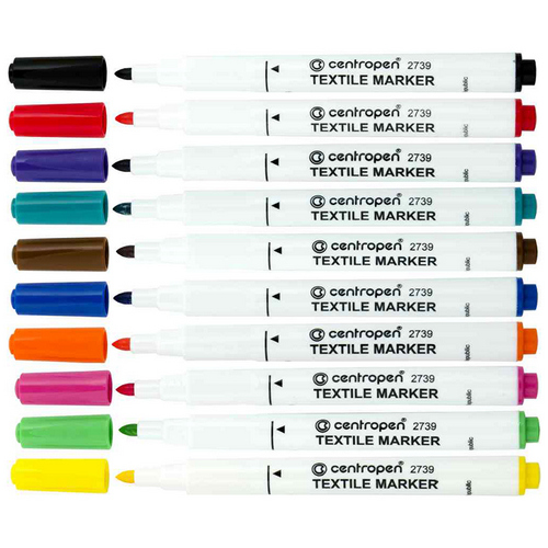 Маркер для Ткани Centropen 3.9мм набор 10цв. 2739/10