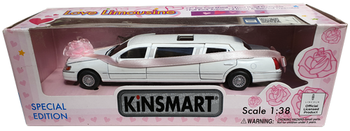 Машинка Kinsmart Lincoln Limousine 17,5 см, свадебная белая KT7001WW фото 2 Машинка Kinsmart Lincoln Limousine 17,5 см, свадебная белая KT7001WW фото 2