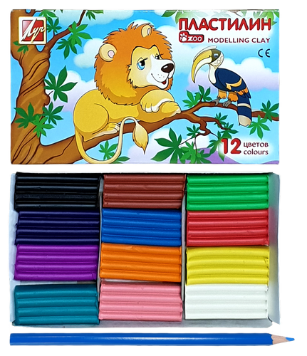 Пластилин Луч Зоо Мини 12 цветов 162 гр 19С 1272-08 фото 2