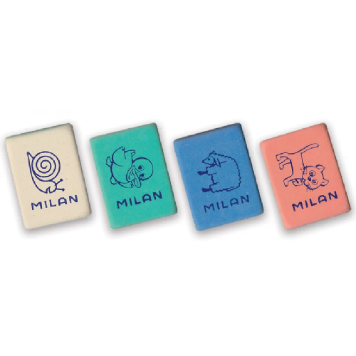 Резинка-Ластик Milan 3 цвета микс, с рисунком животный мир 445