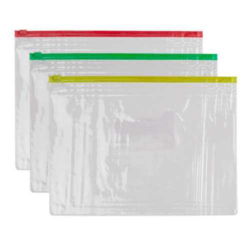 Папка на молнии В5 Soho прозрачная с карманом  S-55-B5