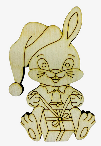 Фигурка фанерная - Кролик № 17 с подарком 8*5см AS-4591 Фигурка фанерная - Кролик № 17 с подарком 8*5см AS-4591