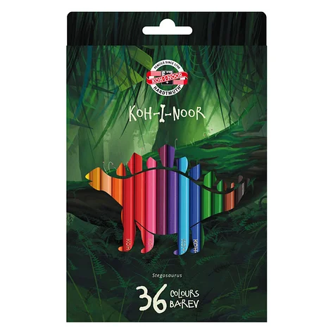 Карандаши цветные Koh-i-Noor Dino 36 цвета Стегозавр 3595036007KSRU