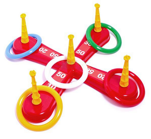 Игрушка Кольцеброс Крест 5 колец Технок в сетке 3404 Игрушка Кольцеброс Крест 5 колец Технок в сетке 3404