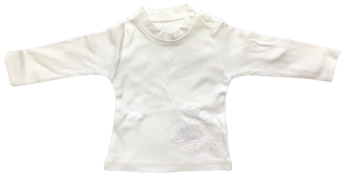 Футболка для девочки, белая с вышивкой р.62, 68, 74 Kids 01339