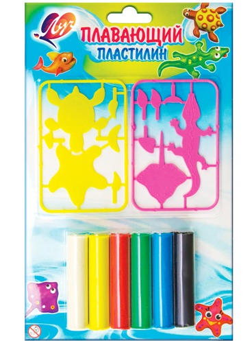 Пластилин плавающий Луч 6 цветов в блистери с пластиковыми деталями 23С1435-08