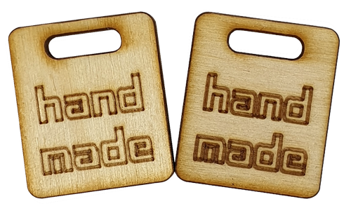 Фигурка фанерная - Бирка HAND MADE квадратная 2 шт 3.9 см AS-4610, В-0124