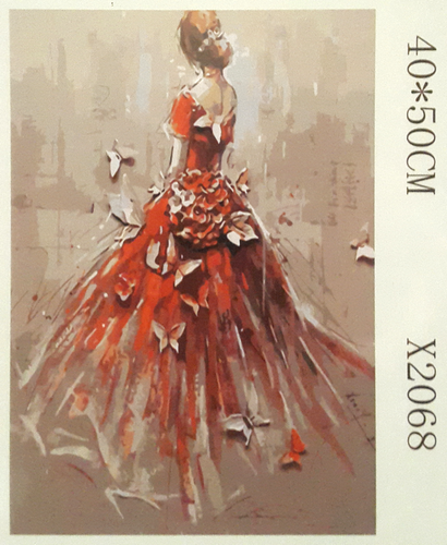 Картина по номерам 40*50см x2068 Девушка в платье Картина по номерам 40*50см x2068 Девушка в платье