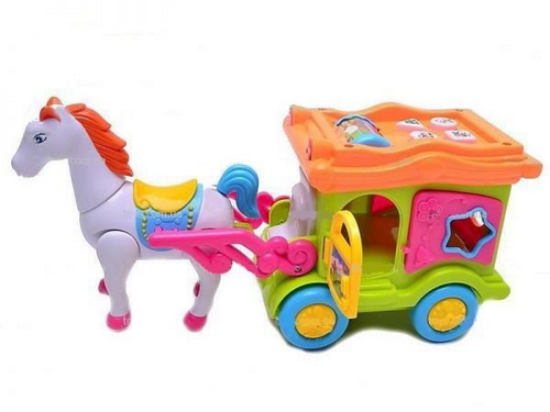Игрушка Лошадка с каретой 3D 30 см в коробке 00512 Игрушка Лошадка с каретой 3D 30 см в коробке 00512