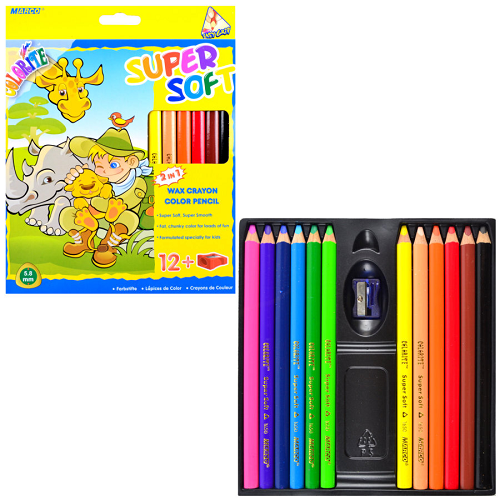 Карандаши цветные Marco Jumbo Colorite 12 цветов Супермягкие треугольные + точилка 1650-12CB
