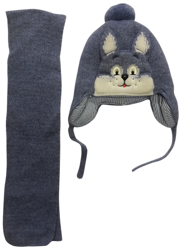 Шапочка вязаная для мальчика, Amal с шарфом, р.2 синяя 15824 Шапочка вязаная для мальчика, Amal с шарфом, р.2 синяя 15824