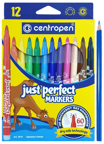 Фломастеры Centropen 12 цветов 60 дней не сохнет открытыми 2510/12