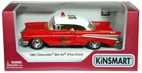 Машинка модель Kinsmart, Chevrolet Bel Air Fire Chief 1957 год KT5325W Машинка модель Kinsmart, Chevrolet Bel Air Fire Chief 1957 год KT5325W