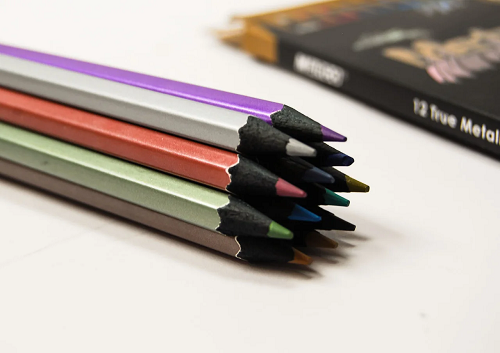 Карандаши цветные Marco Metallic 12 цветов шестигранные 5101В-12СВ фото 2