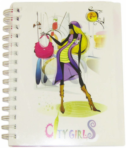 Блокнот-спираль с разделителями YES А5 144 л "City girls" # пластиковая обложка 150948