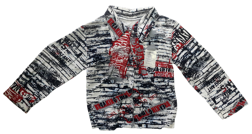 Рубашка для мальчика футер с длинными рукавами, р. 64 11577 Рубашка для мальчика футер с длинными рукавами, р. 64 11577