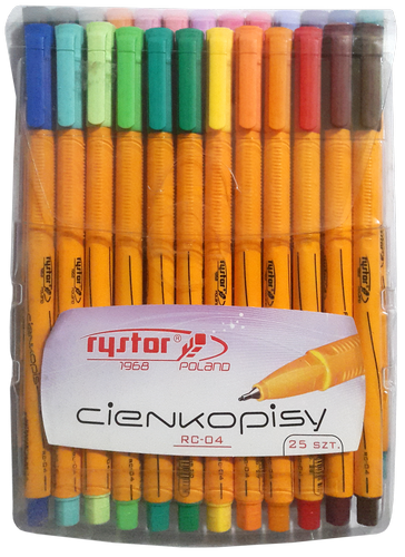 Ручка капиллярная линер, набор 25 шт, 0,4 мм, RC-04-25