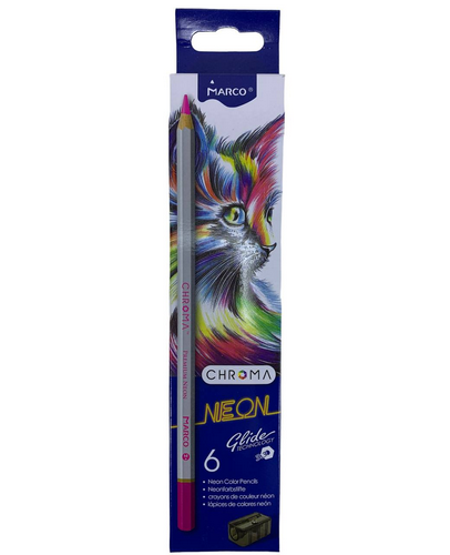 Карандаши цветные Marco Chroma   6 цветов НЕОНовые с точилкой  8032-6CB фото 2