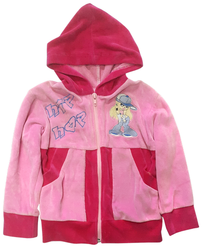 Кофта с капюшоном для девочки, велюровая розовая р.74, 86 с вышивкой Monty 14261