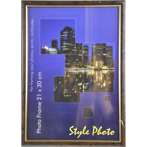 Фоторамка  21 х 30 см Темно-Коричневая под дерево или мрамор 10004