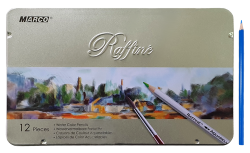 Карандаши акварельные цветные Marco Raffine 12 цветов шестигранные в метал. пенале 7120-12TN Карандаши акварельные цветные Marco Raffine 12 цветов шестигранные в метал. пенале 7120-12TN