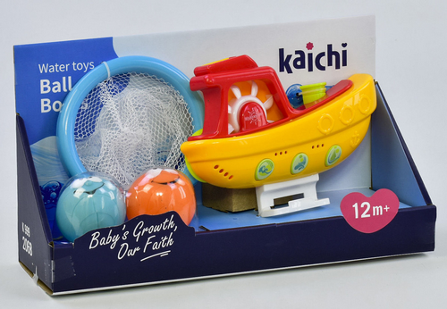 Игрушка для ванной Катер с двумя мячами, кольцо в коробке 999-206В Игрушка для ванной Катер с двумя мячами, кольцо в коробке 999-206В