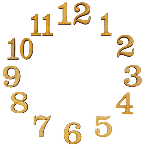 Цифры для часов арабские 12 шт высотой 10 см из фанеры AS-4862 Цифры для часов арабские 12 шт высотой 10 см из фанеры AS-4862