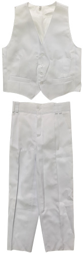 Брюки и жилет, белые р.4 14288 Брюки и жилет, белые р.4 14288