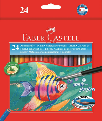 Карандаши акварельные цветные Faber Castell 24 цвета шестигранные Карандаши акварельные цветные Faber Castell 24 цвета шестигранные