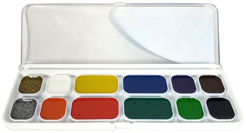 Акварель набор Луч "Престиж" зол.+ серебро  12цветов фото 2