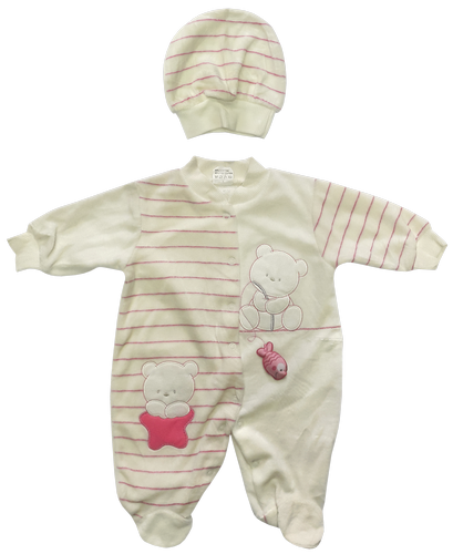 Комбинезон белый Bebelinne с шапкой, р.56-62 11596 Комбинезон белый Bebelinne с шапкой, р.56-62 11596