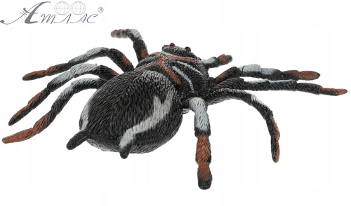 Игрушка силиконовая антистресс Паук черный в серую полоску 13см 02574 фото 2 Игрушка силиконовая антистресс Паук черный в серую полоску 13см 02574 фото 2